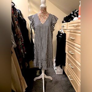 Lightweight black and white checked dress by Madewell